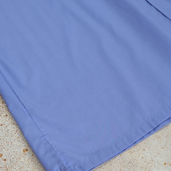 Foxcroft | Periwinkle Blue Heart Pocket Button Down Short Sleeve Size 14 - Picture 3 of 9